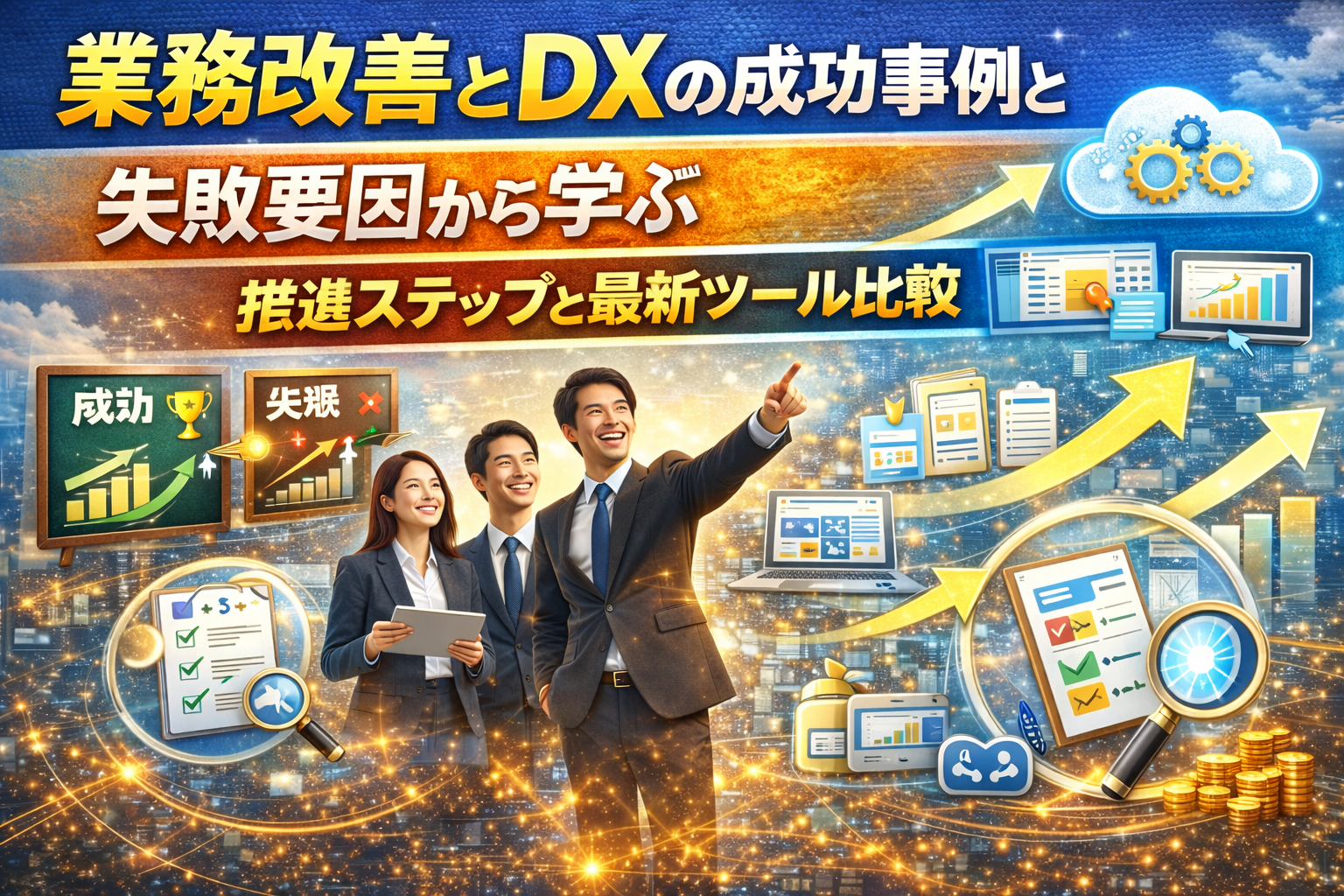 業務改善とDXの成功事例と失敗要因から学ぶ推進ステップと最新ツール比較